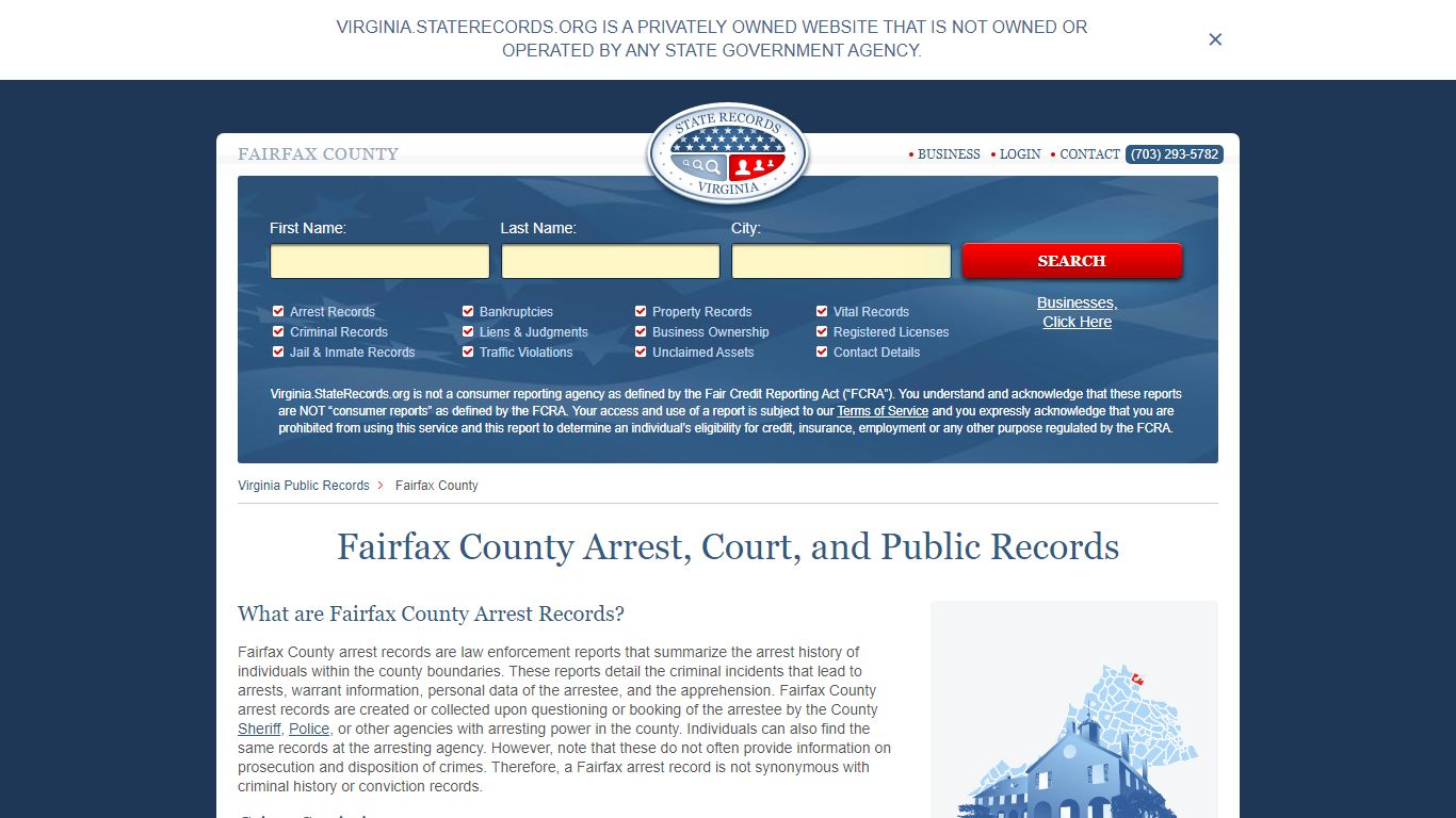 Fairfax County Arrest, Court, and Public Records
